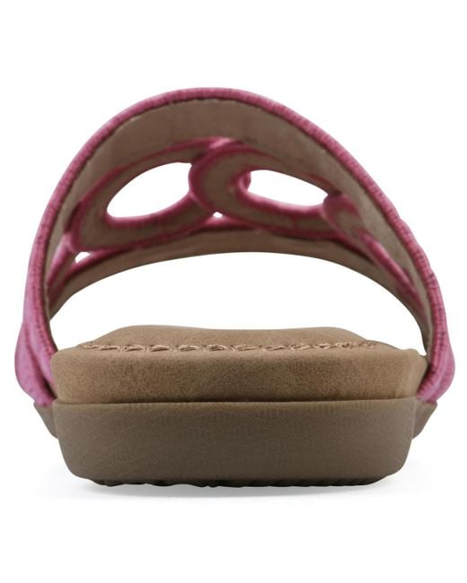 White Mountain Pink Fraly Slide Slip-on Sandals