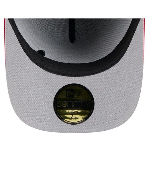 KTZ Black/red Atlanta Falcons 2025 Nfl Draft On Stage A-frame 59fifty Fitted Hat for men