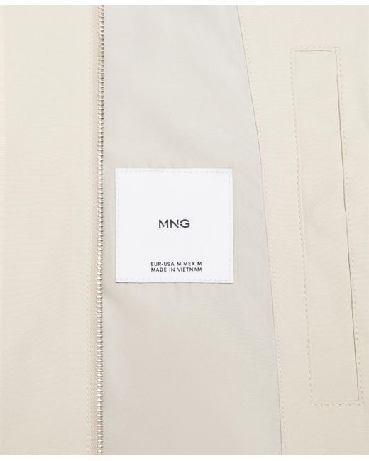 Mango Natural Hooded Zip-up Jacket for men