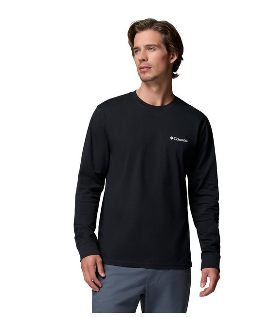 Columbia Black Fundamental Graphic Long-sleeve T-shirt for men
