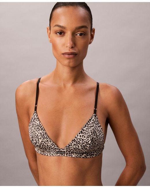 Calvin Klein Brown Triangle Cups Moderate Coverage Bra