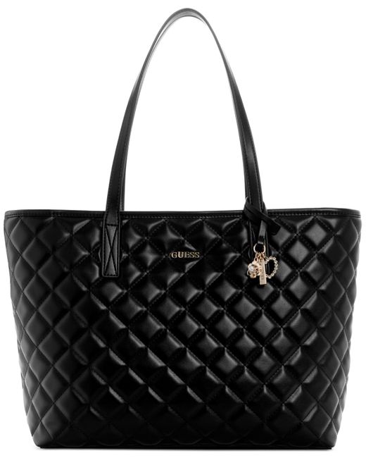 Guess Black Tinsley Extra Large Quilted Tote Bag