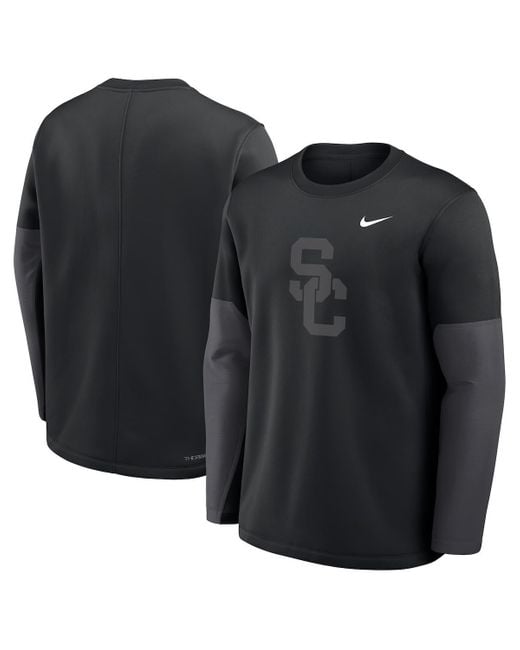 Nike Blue Usc Trojans 2025 Sideline Coach Performance Long Sleeve T-shirt for men