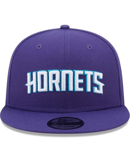 KTZ Blue Charlotte Hornets Jersey Hook Statement Edition 9fifty Snapback Hat for men