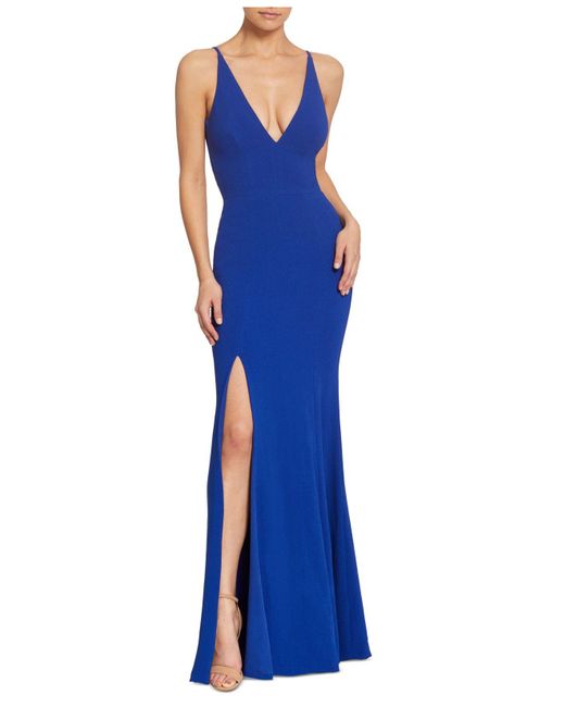 Dress the Population Iris High-slit Evening Gown in Blue | Lyst