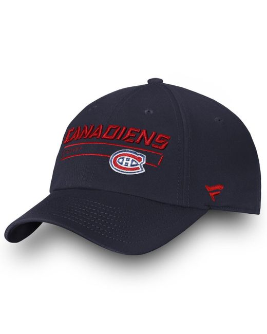 Fanatics Blue Montreal Canadiens Team Authentic Pro Rinkside Fundamental Adjustable Hat for men