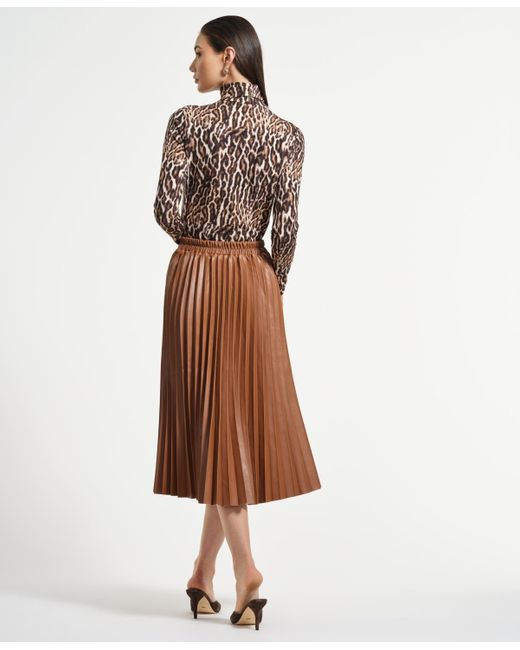 Isaac Mizrahi New York Brown A-line Pleated Skirt
