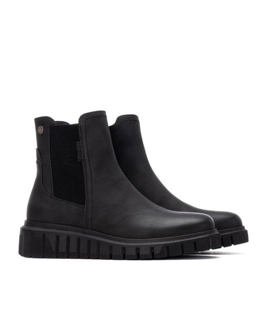 Xti Black Casual Chelsea Booties Synthetic Upper