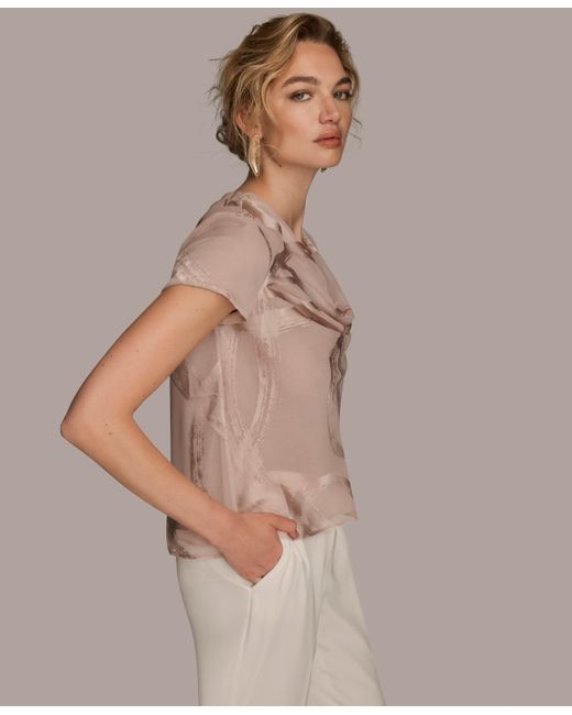 Donna Karan Natural Cowl Neck Top