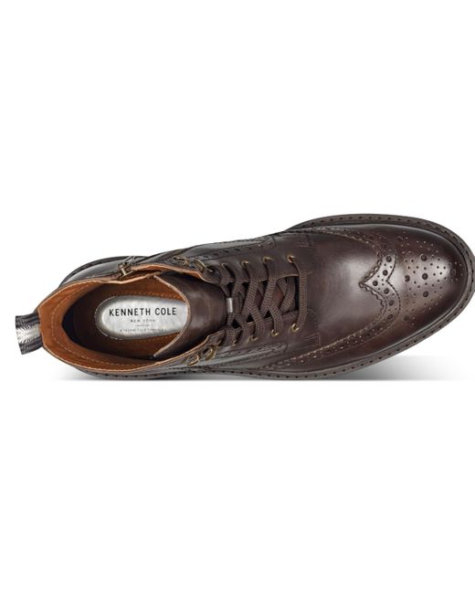 Kenneth Cole Brown Todd Leather Boots for men