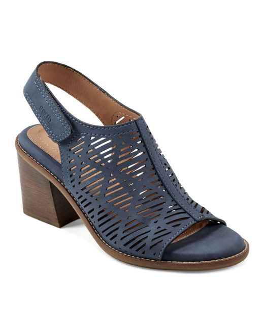 Earth Aurara Stacked Block Heel Dress Sandals in Blue Lyst