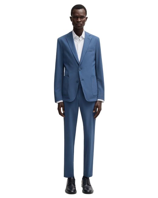 Boss Blue Boss By Stretch Softshell Slim-fit Suit Blazer