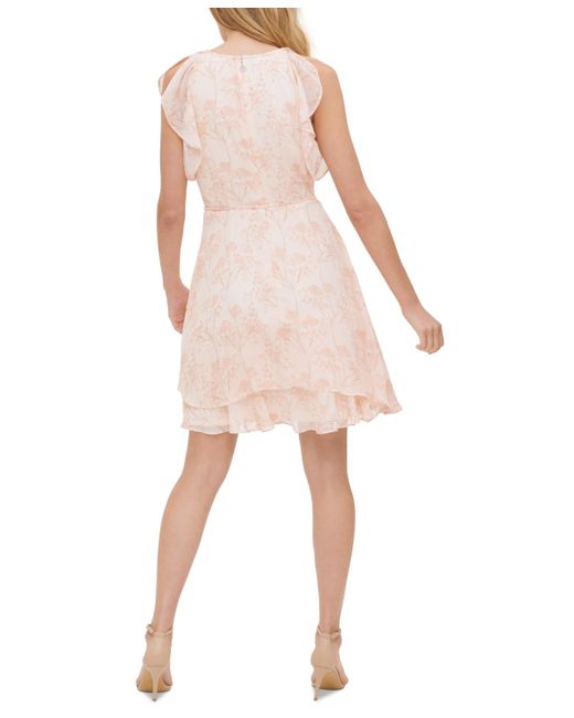Tommy Hilfiger Pink Petite Nantucket Blossom Faux-wrap Dress