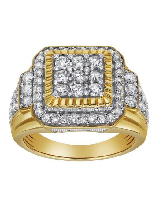 LuvMyJewelry Metallic bigg Boss Natural Certified Diamond 2.04 Cttw Round Cut 14k Gold Statement Ring for men