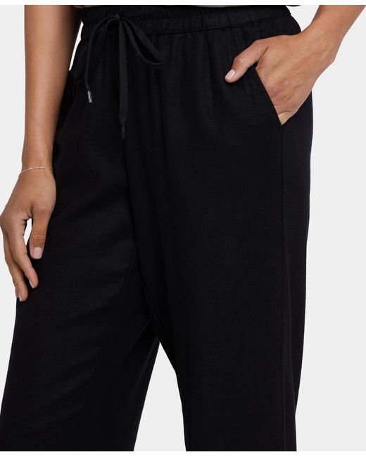 NYDJ Black Relaxed Drawstring Pull-on Pants