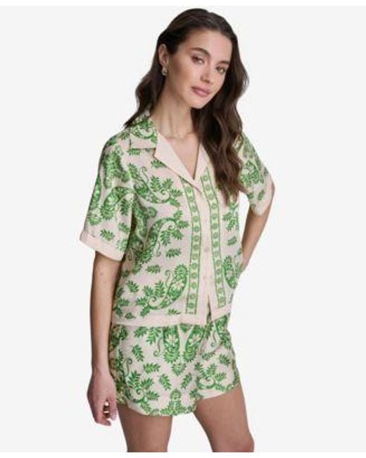 BCBGMAXAZRIA Green Botanical Print Set