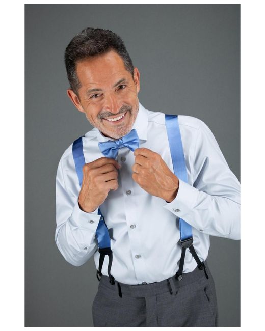Trafalgar Blue Sutton Solid Color Silk Bow Tie for men