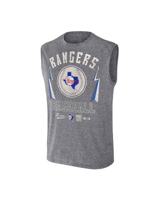 Fanatics Darius Rucker Collection By Charcoal Texas Rangers Muscle Tank Top  in Gray for Men