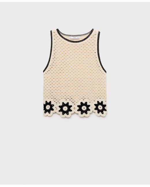 Mango Natural Floral Finishes Crochet Top