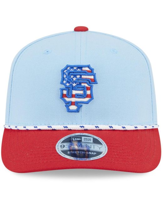 KTZ Light Blue/red San Diego Padres 2025 Fourth Of July Low Profile 59fifty Fitted Hat for men