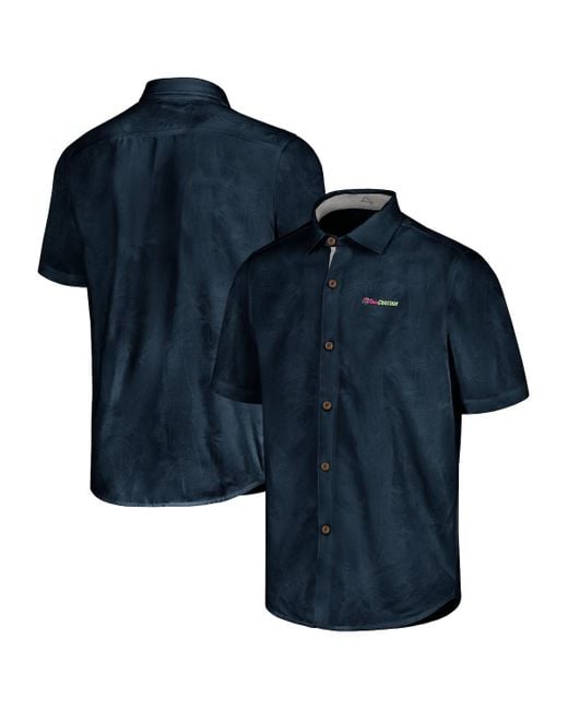 Tommy Bahama Blue Ross Chastain Sport Coconut Point Palm Vista Islandzone Button-up Camp Shirt for men