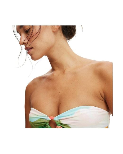 Cotton On Multicolor Ring Front Bandeau Bikini Top