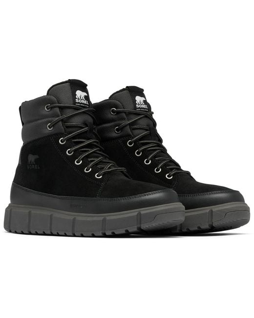 Sorel Black Round Toe Boots for men
