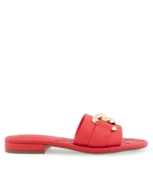 Aerosoles Red Big Charm Slide Open Toe Sandals