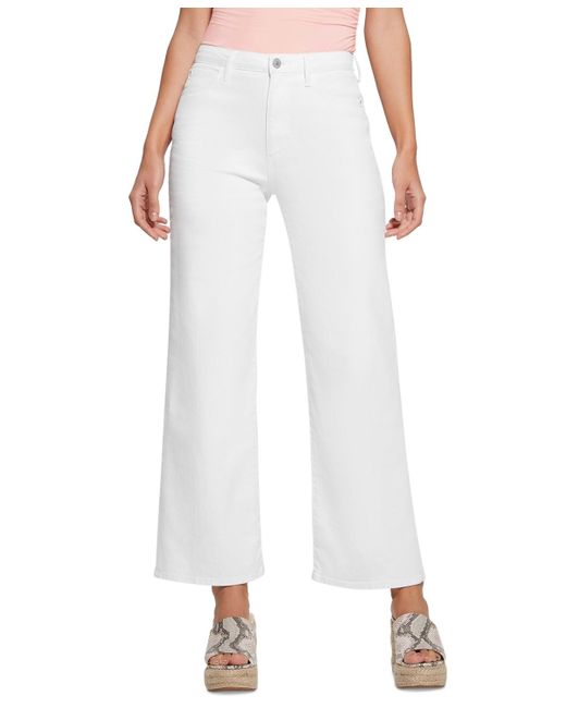 Guess White Wide-leg Ankle Jeans