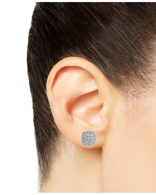 Macy S Diamond 1 2 Ct T W Stud Earrings In 14k White Gold In