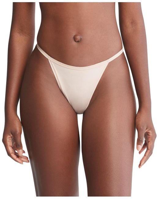 Calvin Klein Brown Ideal Stretch Micro High-leg String Bikini Underwear Qd5176