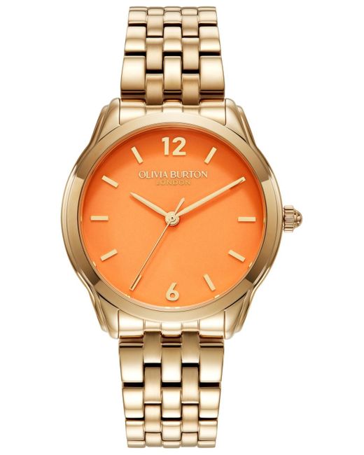Olivia Burton Orange Starlight Gold-tone Stainless Steel Watch 36mm