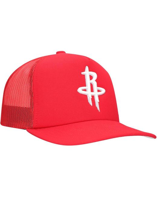Mitchell & Ness Red Houston Rockets Core Evergreen Otc Trucker Adjustable Hat for men