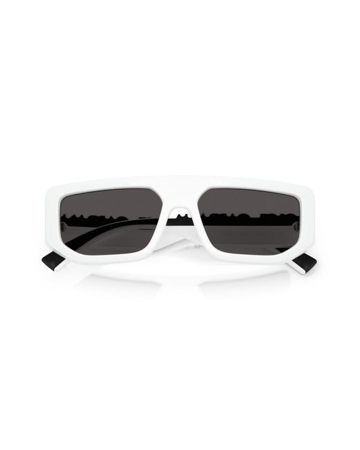 Dolce & Gabbana White Rectangle Sunglasses