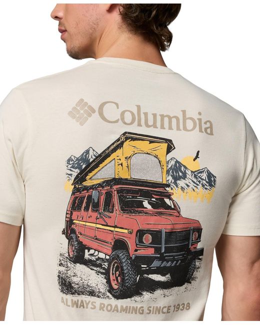 Columbia White Ted Graphic T-shirt for men