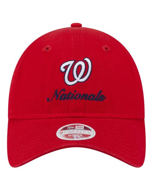 KTZ Red Washington Nationals Preppy Team 9twenty Adjustable Hat