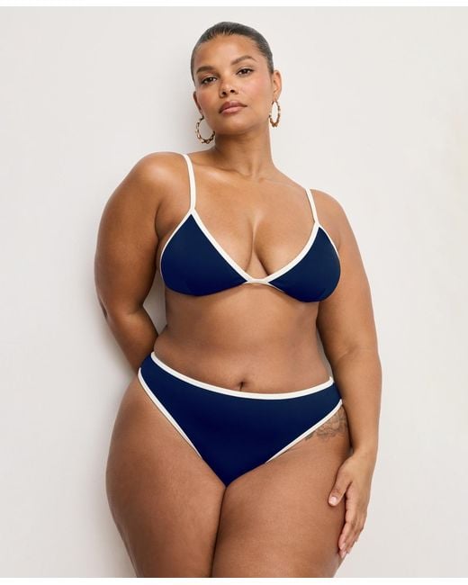 GOOD AMERICAN Blue Compression Bikini Top