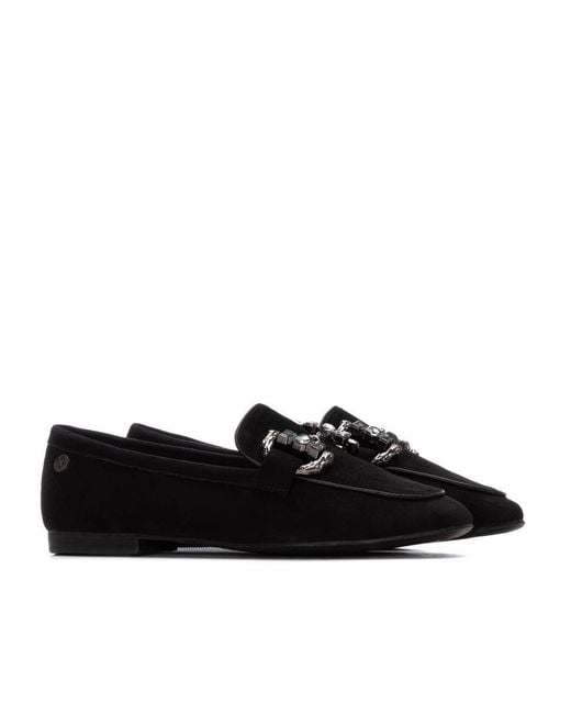 Xti Black Pointed Toe Flats By