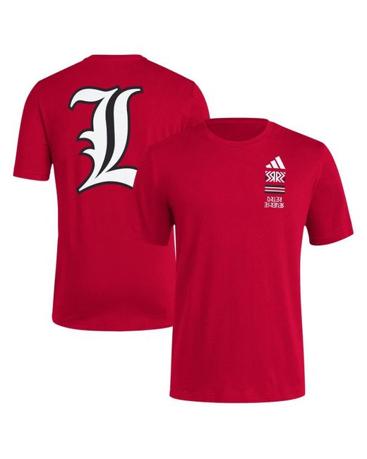 Adidas Red Distressed Louisville Cardinals Reverse Retro Baseball 2 Hit T-shirt for men