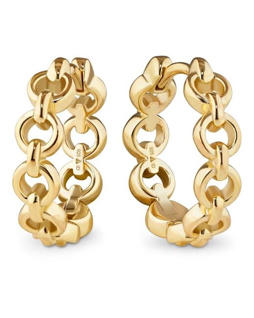 DEVATA Metallic Cable Link Hoop Earrings