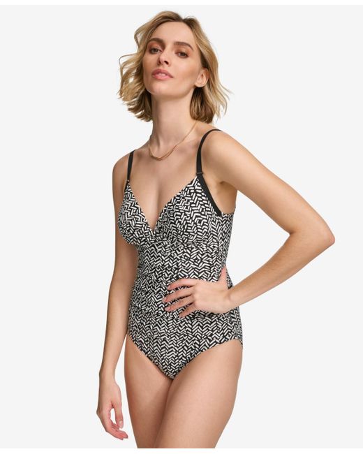 Calvin Klein Multicolor Twist-front Tummy-control One-piece Swimsuit