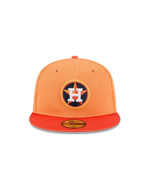 KTZ Orange Houston Astros 2025 Spring Training 59fifty Fitted Hat for men