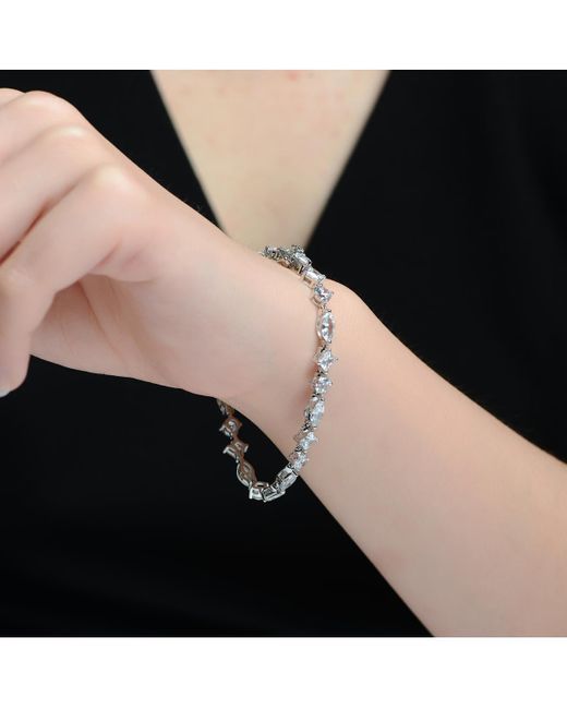 Genevive Jewelry White Sterling Silver Gold Plated