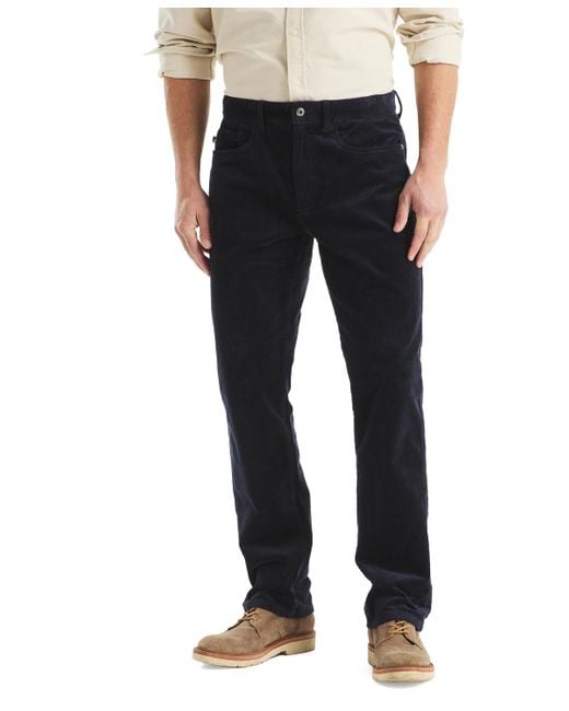 Nautica Men's Gray Straight Fit Corduroy Pants