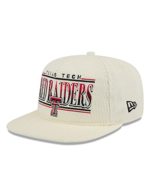 KTZ White Texas Tech Red Raiders Throwback Golfer Corduroy Snapback Hat ...