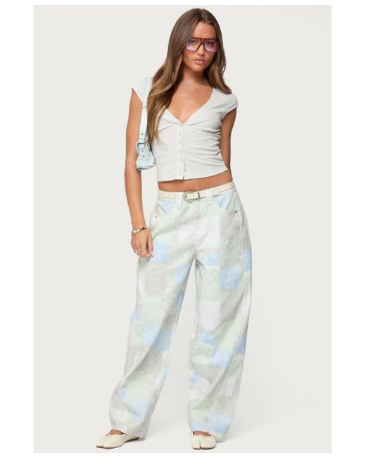Edikted White Alza Button Up Top