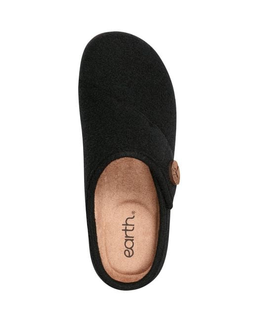 Earth Black Ezra Button Wrap Slip-on Clogs