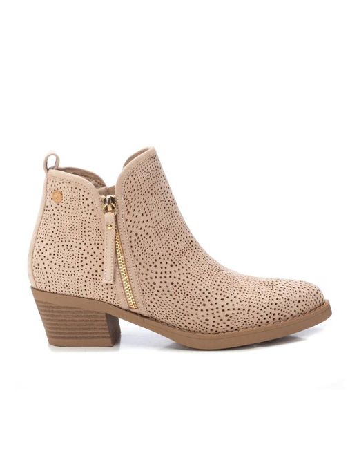 Xti Brown Suede Ankle Booties By
