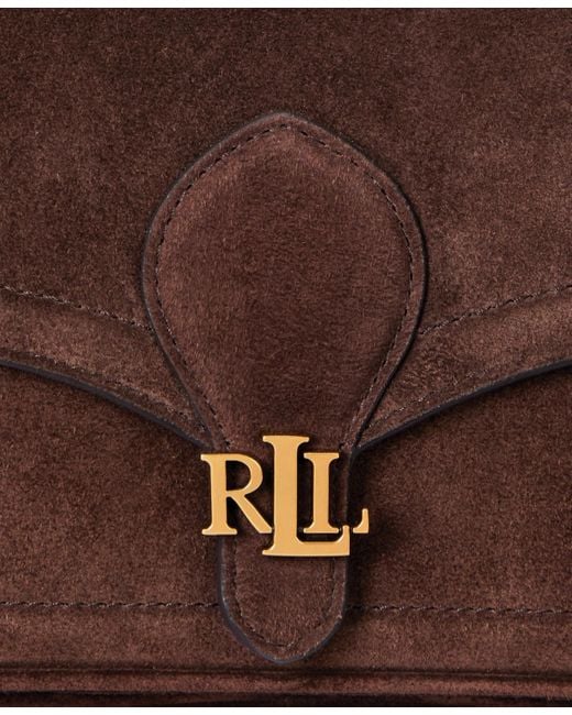 Ralph Lauren Brown Bradley Small Suede Convertible Bag