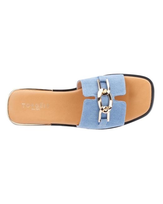 TORGEIS Blue Tabitha Flat Sandal